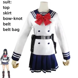 Yuri cosplay med peruk - Cosplay dräkt med Yuri från High-Rise Invasion || aldrig använt förut || peruken är ej stylad || allt som fattas är en av sakerna till bältet. || köpte för 400kr så släjer för 200kr || storlek 2XL asiatisk så det är som en EU L || 