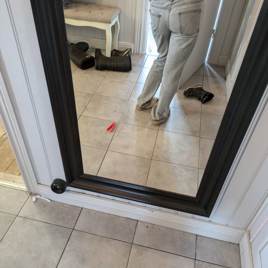 Low rise gråa jeans - 3