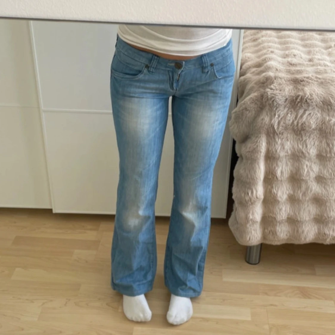 Blå bootcut jeans - 2