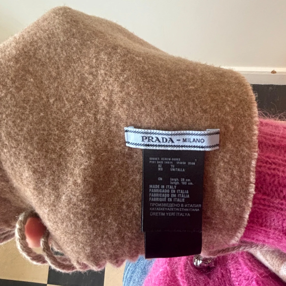 Beige och brun kashmir sjal - 4