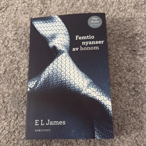 Femtio nyanser av honom - Säljer boken 'Femtio nyanser av honom' av E L James. En internationell bästsäljare och första delen i trilogin. Pocketbok med mörkt omslag och ett motiv av en silvergrå slips. Perfekt för dig som gillar romantik och spänning.