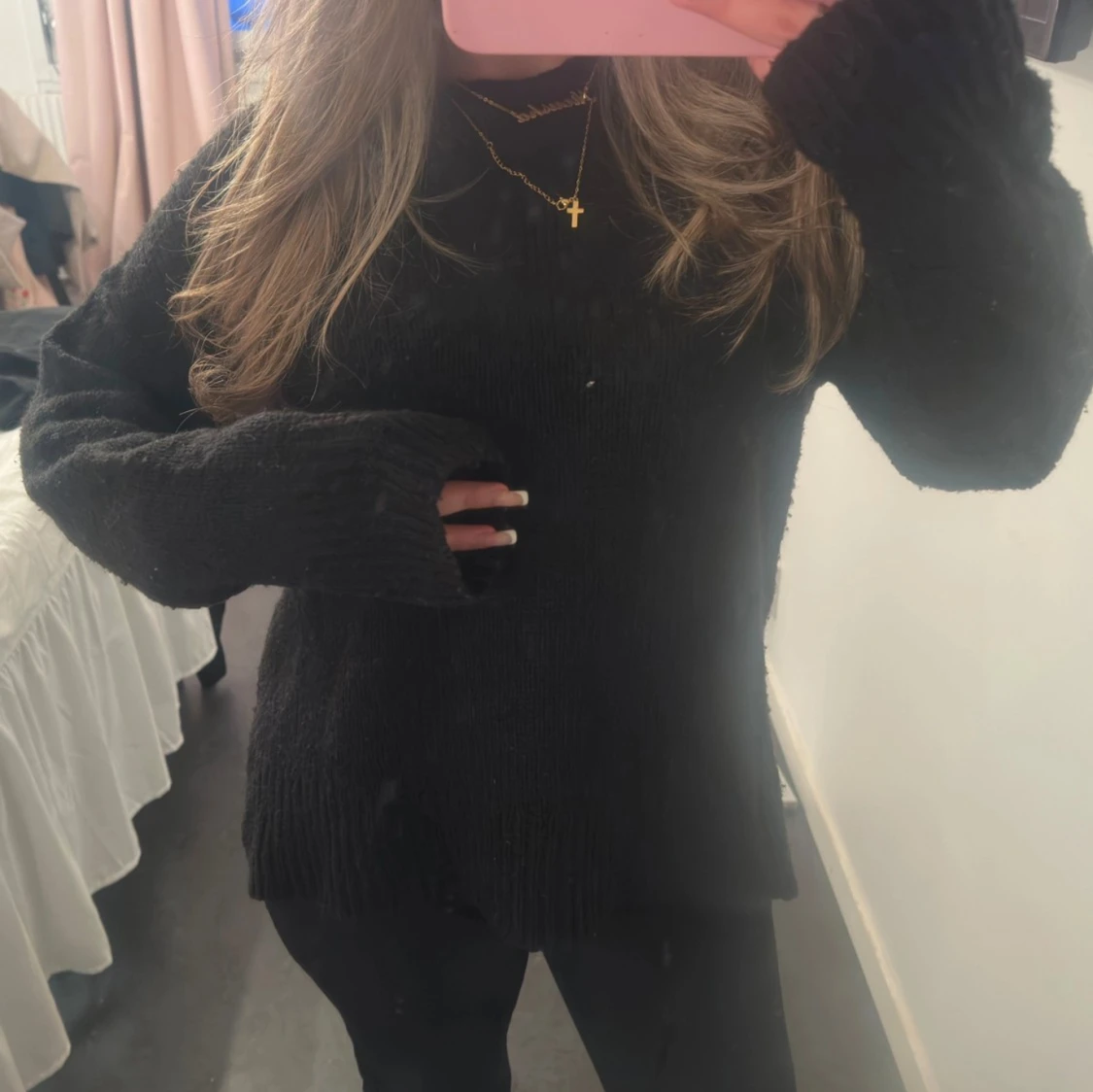 Svart stickad tröja - 36