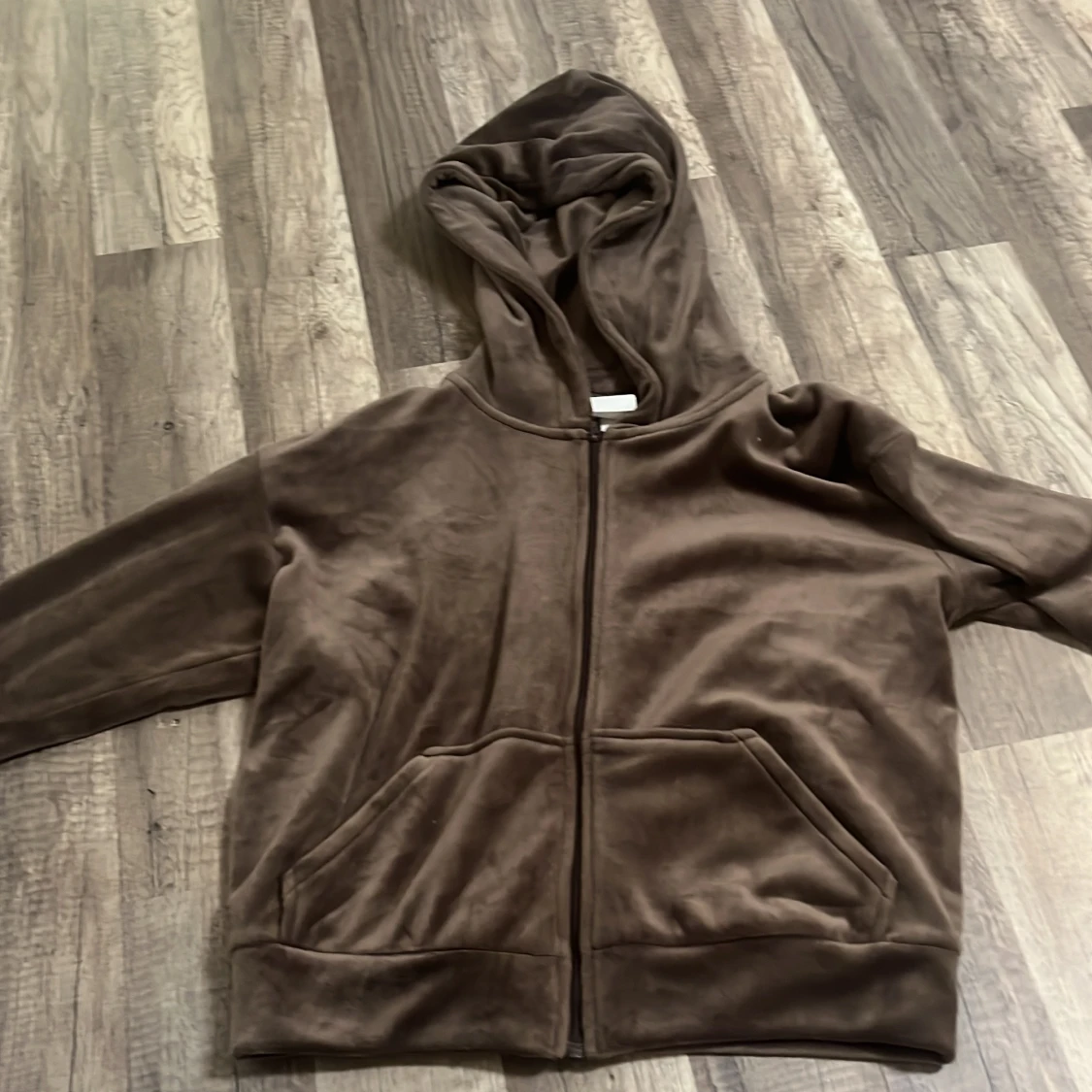 Brun fleecehoodie från H&M