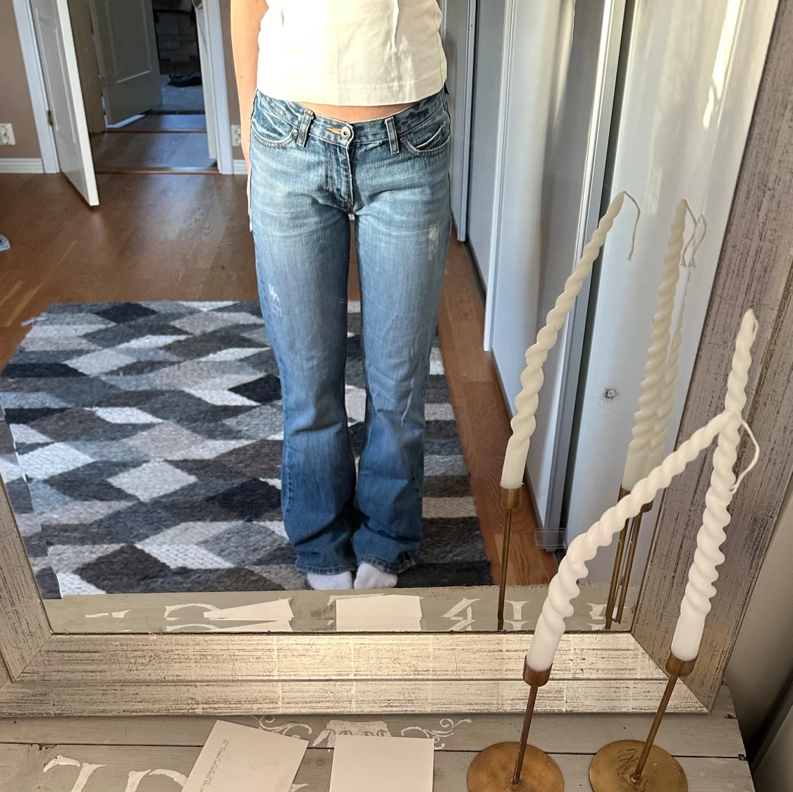 Blå bootcut jeans - 1