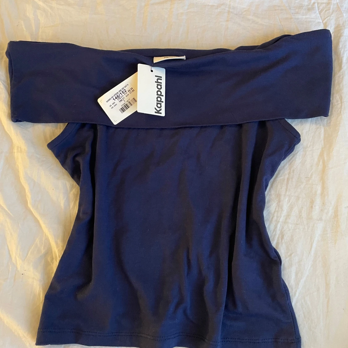 Mörkblå offshoulder topp - 2