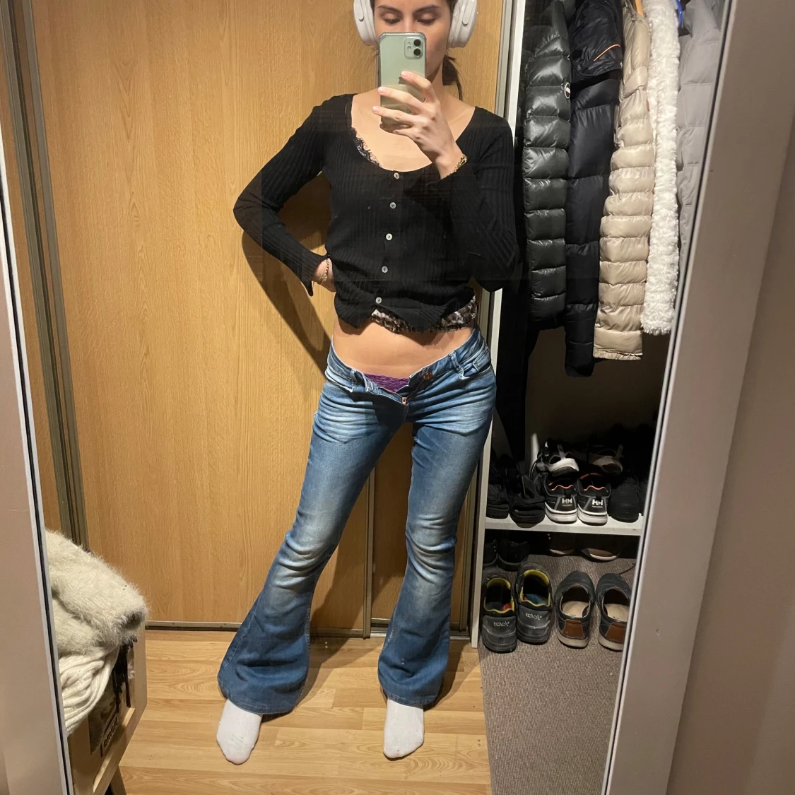 Lågmidjade bootcut jeans  - 3