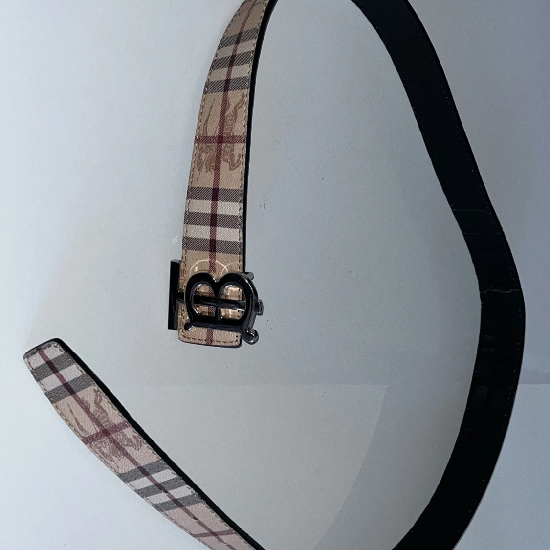 Rutig bälte med spänne burberry - 2