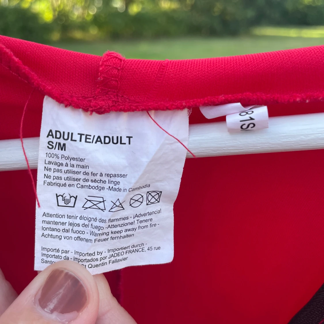 Röd helkroppsdräkt med huva S/M - 2