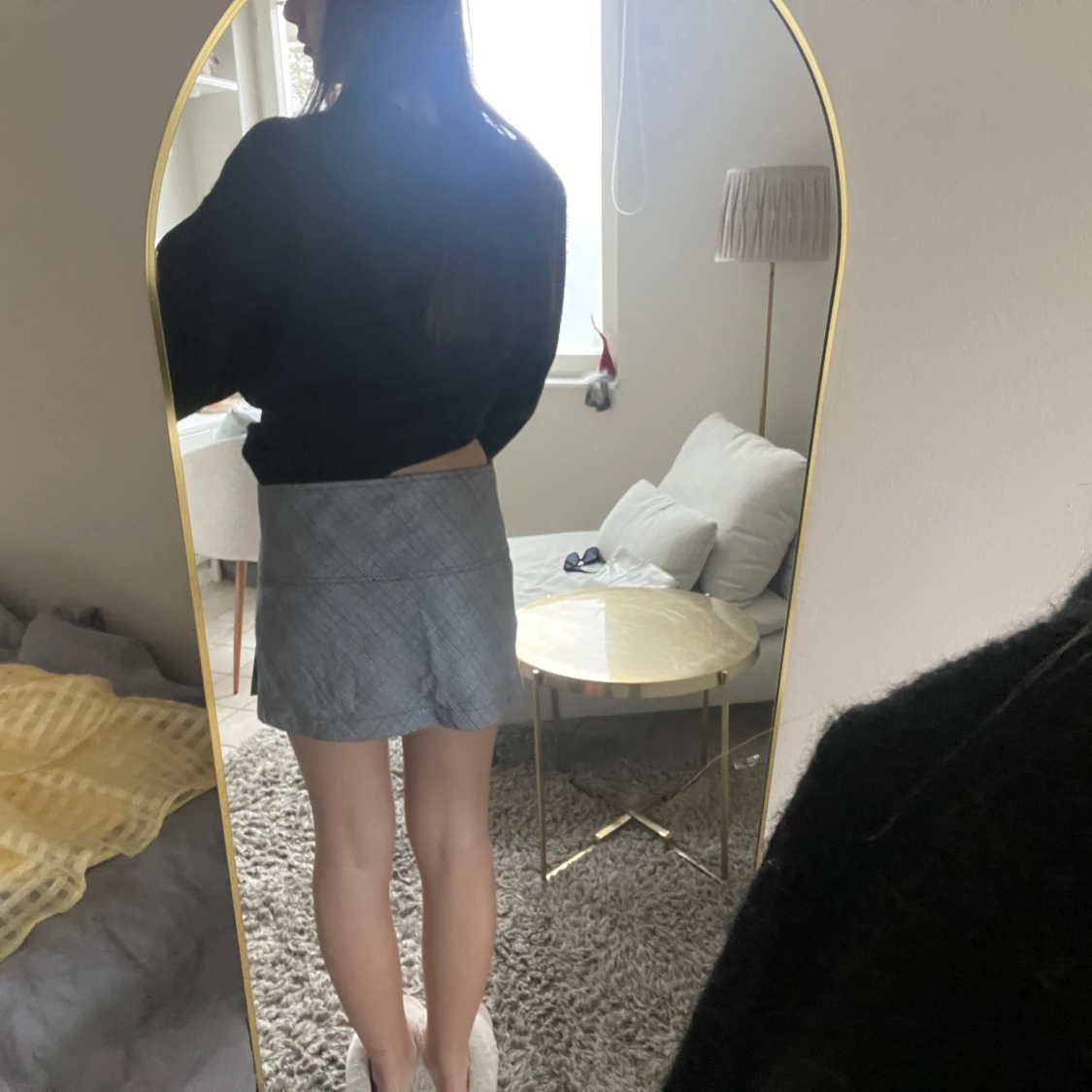 Grå rutig kortkjol - 2