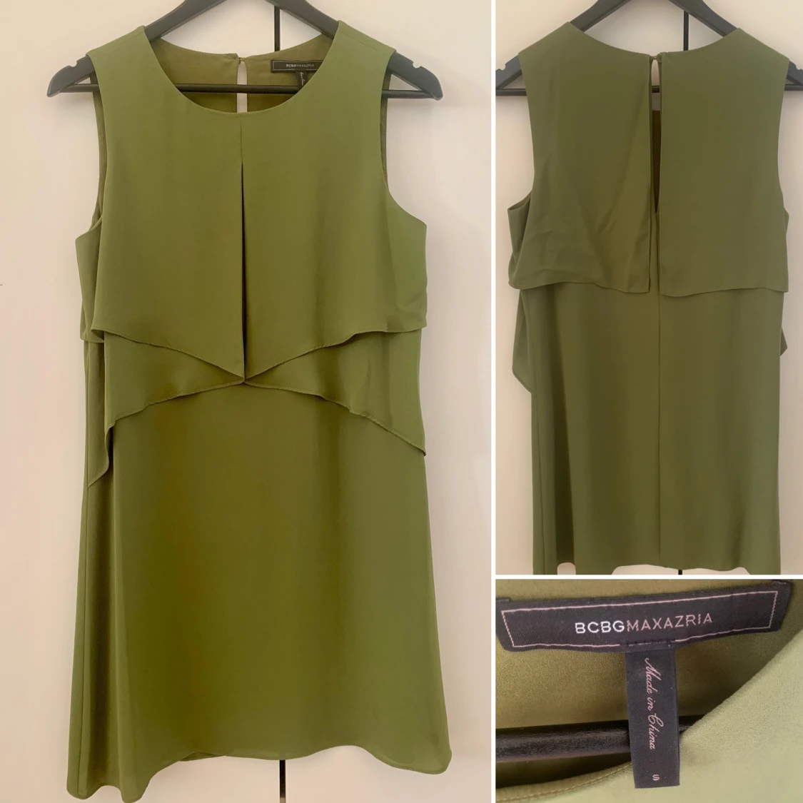 Olivgrön ärmlös klänning från BCBG Max Azria - 3