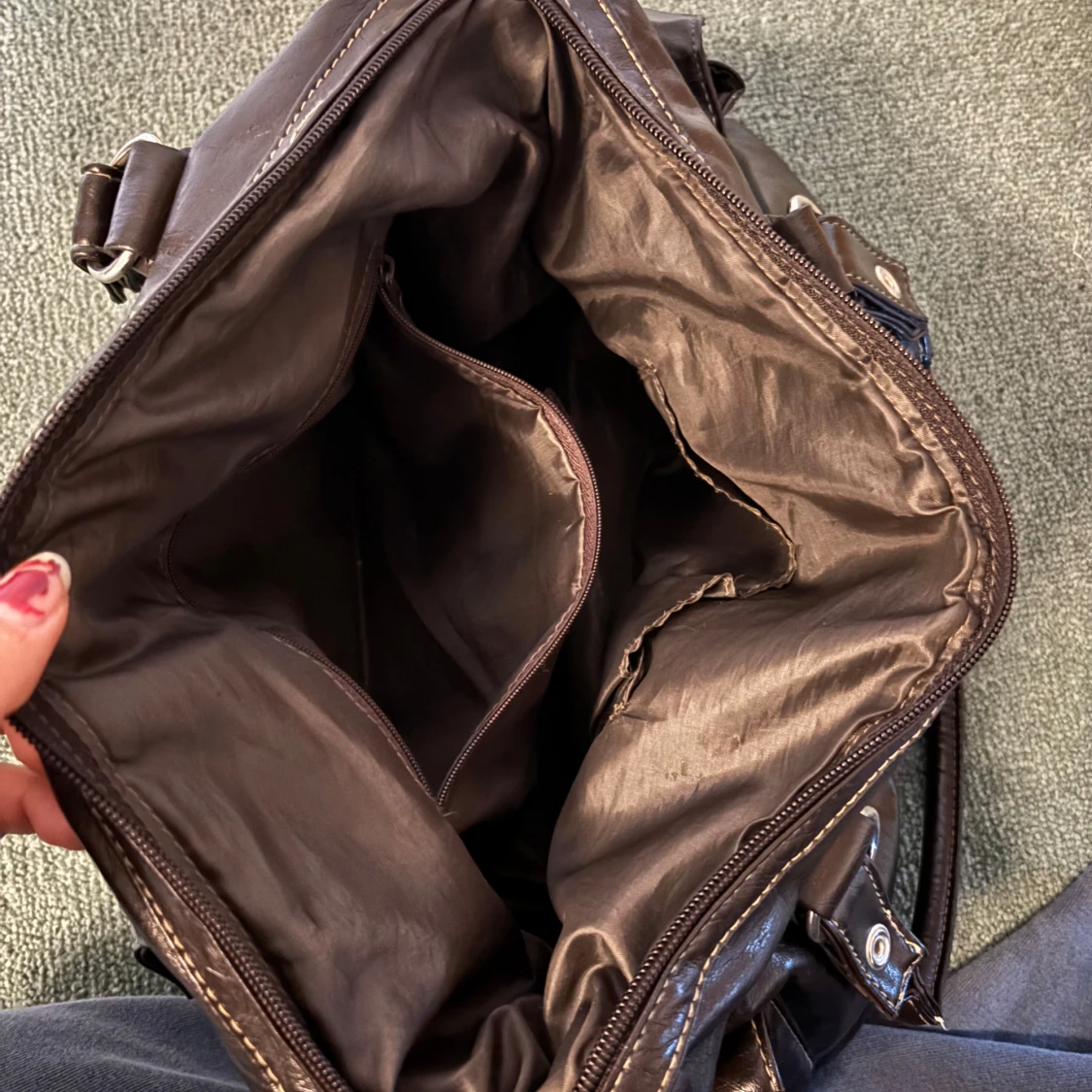 Brun axelväska i skinn - 91