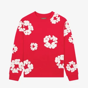 Red denim tears long sleeve  - Helt ny i storlek L, fysiskt kvitto finns!