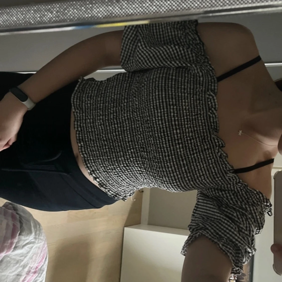 Svartvit rutig topp - 92