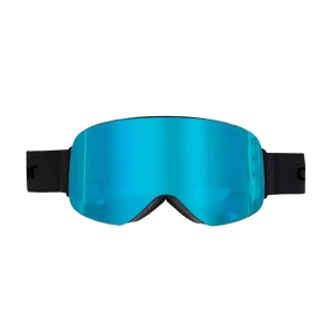 Blå skidglasögon med spegelglas - Snygga blå skidglasögon med spegelglas och svart ram. Perfekta för vintersport och skyddar mot starkt solljus. Justerbart band för optimal passform. Använda 1 gång 