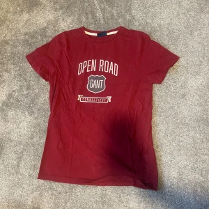 Röd t-shirt från Gant - Snygg röd t-shirt från Gant med texten 'Open Road Connecticut' tryckt på framsidan. Perfekt för en avslappnad stil. Kortärmad och i mjukt material.