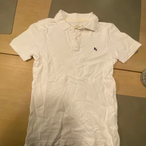 Vit kortärmad pikétröja - Säljer en klassisk vit pikétröja med korta ärmar och en liten broderad logga på bröstet. Storlek 146/152. Kan hämtas i Skövde eller fraktas. Mvh Lukas!