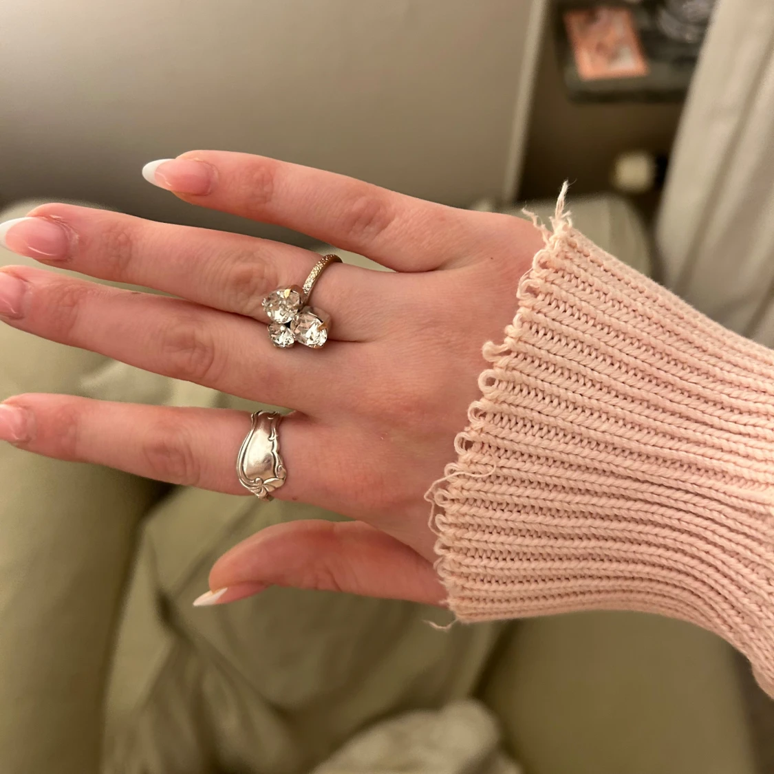 Rosa stickad tröja - 1