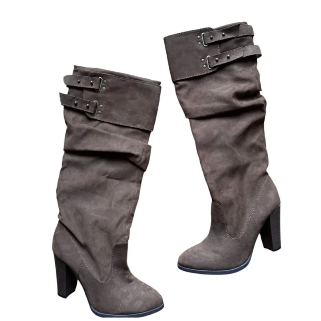 Bruna mockastövlar med klack 36