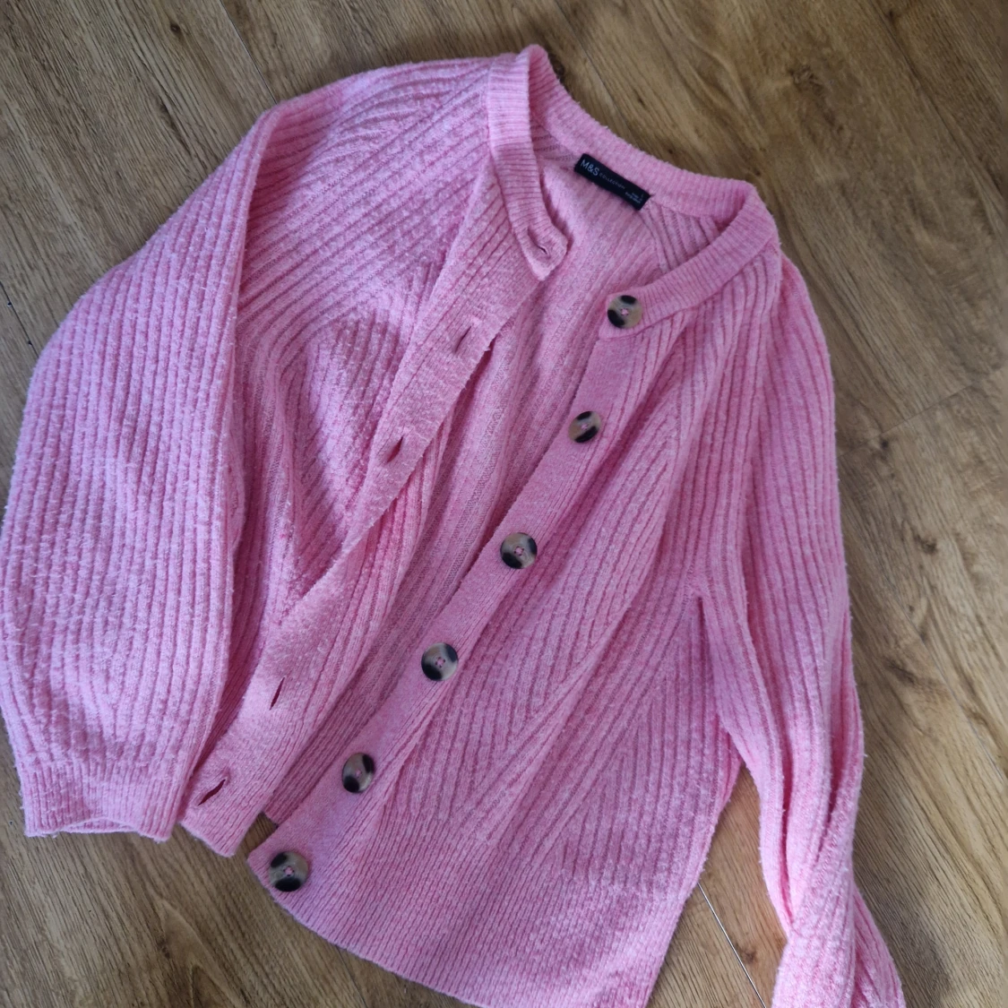 Rosa ribbad kofta från M&S Collection - 92