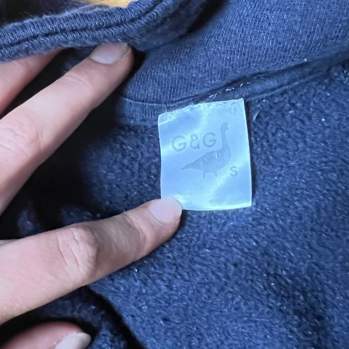 Mörkblå sweatshirt med dragkedja - 2