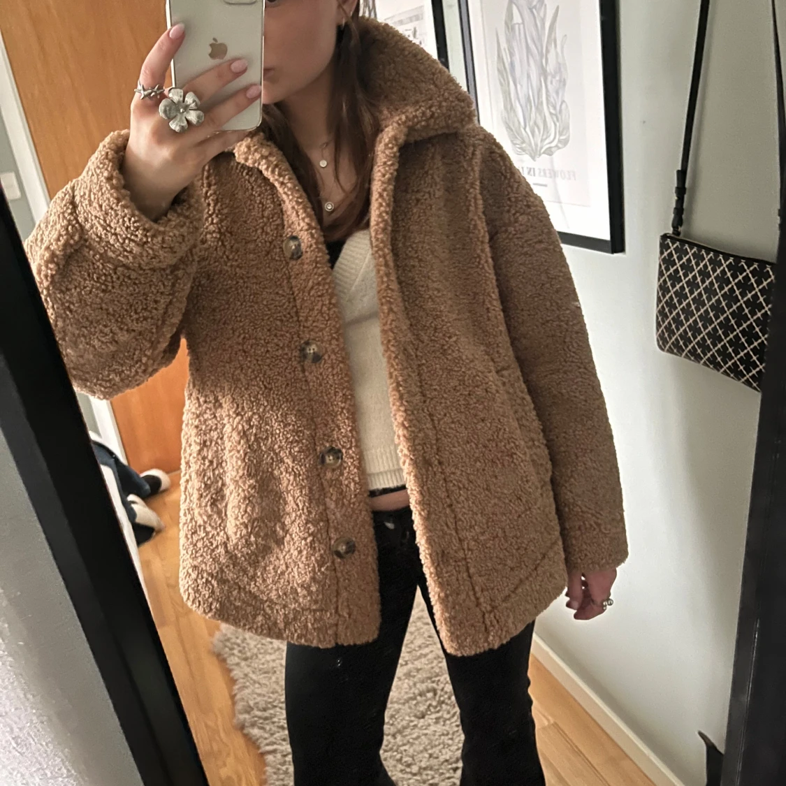 Beige teddyjacka - 1