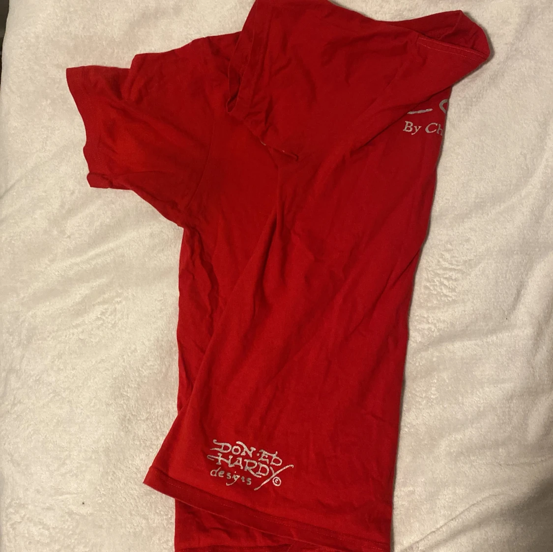 Röd Ed Hardy t-shirt med tryck - 93