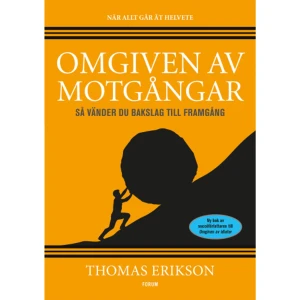 Omgiven av motgångar (bok, flexband) - Succéförfattaren Thomas Erikson har tidigare avhandlat idioter, psykopater, latmaskar och dåliga chefer. Denna gång tar han ett helhetsgrepp om motgångar av olika slag: problem på jobbet, i familjen, ekonomiska bekymmer, kärlekstrubbel, galna grannar, tärande konflikter… Helt enkelt när livet känns som en enda lång uppförsbacke. Som vanligt ringar Thomas in prövningarna så att vi känner oss träffade. Inkännande och med glimten i ögat lotsar han oss mot ljuset i tunneln. Och pekar på lösningar både inom och utanför oss själva. De tidigare ”Omgiven av-böckerna” har sålt i mer än två miljoner exemplar världen över. Omgiven av idioter har nyligen publicerats i USA.    Format Flexband   Omfång 331 sidor   Språk Svenska   Förlag Bokförlaget Forum   Utgivningsdatum 2020-03-27   Medverkande Anders Timrén   ISBN 9789137154855  