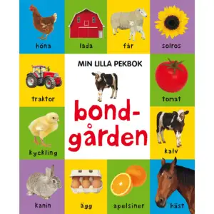 Fjärde boken i Min lilla pekbok-serien!I denna färgglada bok finns massor av spännande bondgårdsdjur och annat att titta på ? en perfekt första bok för små barn!    Format Board book   Omfång 16 sidor   Språk Svenska   Förlag Tukan förlag   Utgivningsdatum 2020-07-20   Medverkande Marie Helleday Ekwurtzel   ISBN 9789179851163  