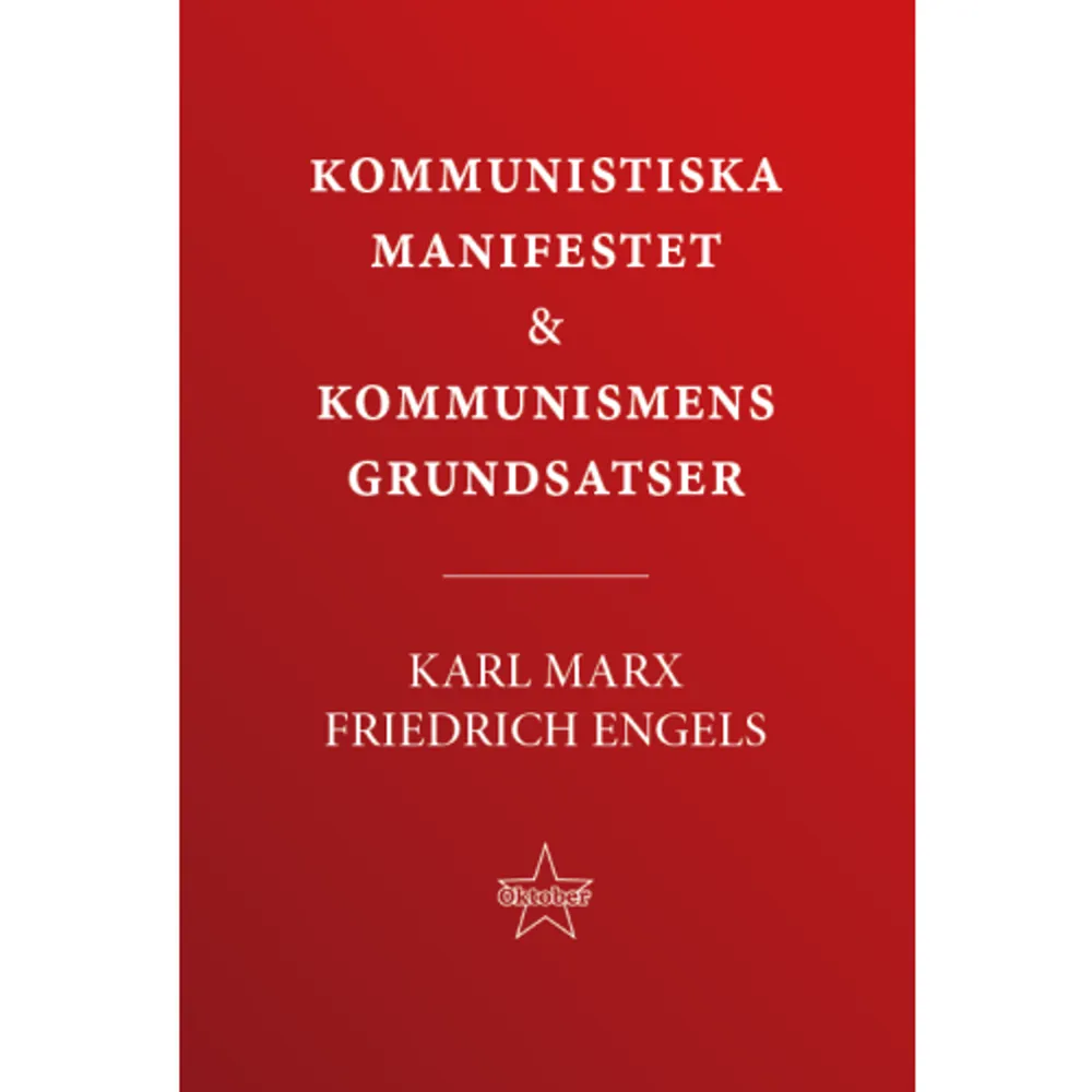 Det ”Kommunistiska manifestet”, som egentligen heter ”Det kommunistiska partiets manifest”, är ett av världens mest kända politiska dokument. Det skrevs av kommunismens grundare Karl Marx och Friedrich Engels år 1848 och är den första och bästa sammanfattningen av marxismens teoretiska principer. Trots att manifestet skrevs för över 150 år sedan är dess principer giltiga än idag. Denna utgåva inkluderar även ”Kommunismens grundsatser” som skrevs av Engels 1847. I denna text ställs 25 frågor om kommunismen som Engels besvarar. Tillsammans utgör dessa två skrifter en grundläggande introduktion till marxismen.    Format Häftad   Omfång 78 sidor   Språk Svenska   Förlag Oktoberförlaget   Utgivningsdatum 2023-07-17   Medverkande Friedrich Engels   ISBN 9789198838619  . Böcker.