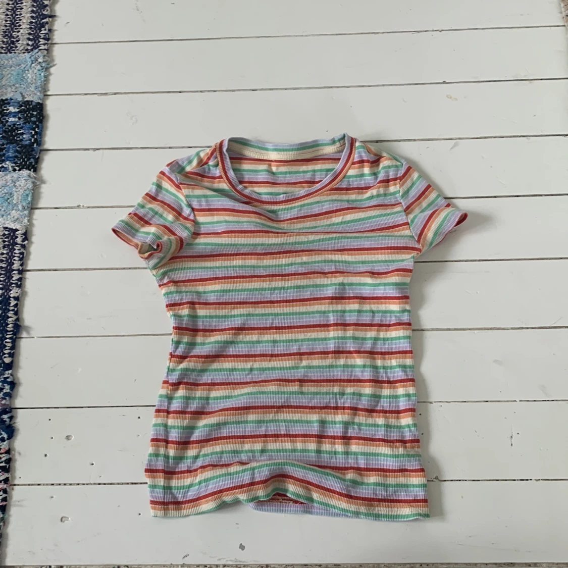 Randig ribbad t-shirt