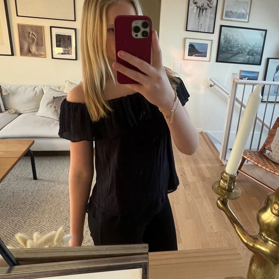 Svart offshoulder topp - 1