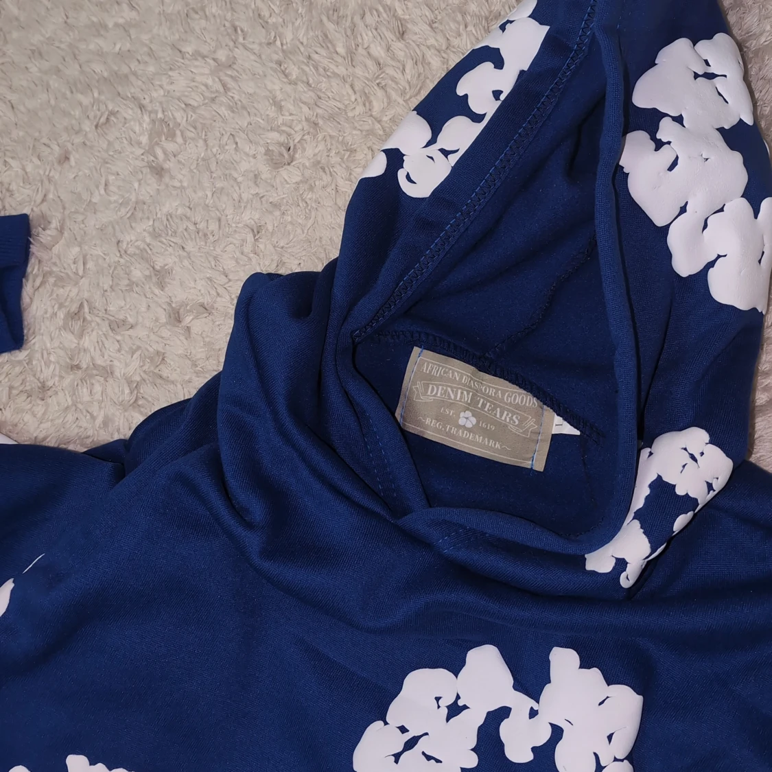 Blå hoodie med vita mönster Denim tears (Diskutera pris) - 2