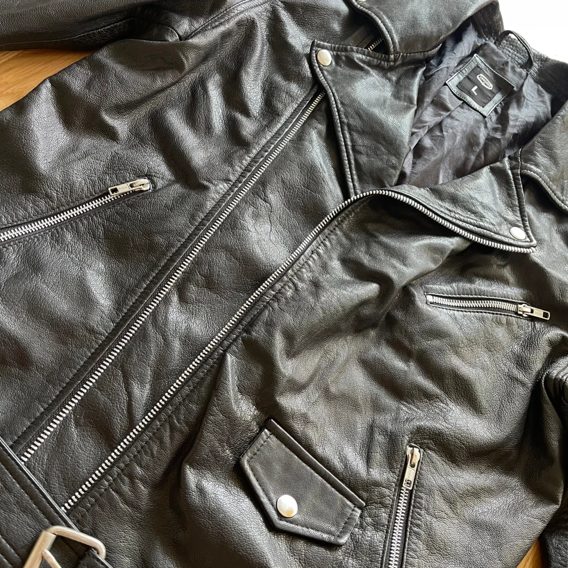 Svart skinnjacka från Crocker - 3