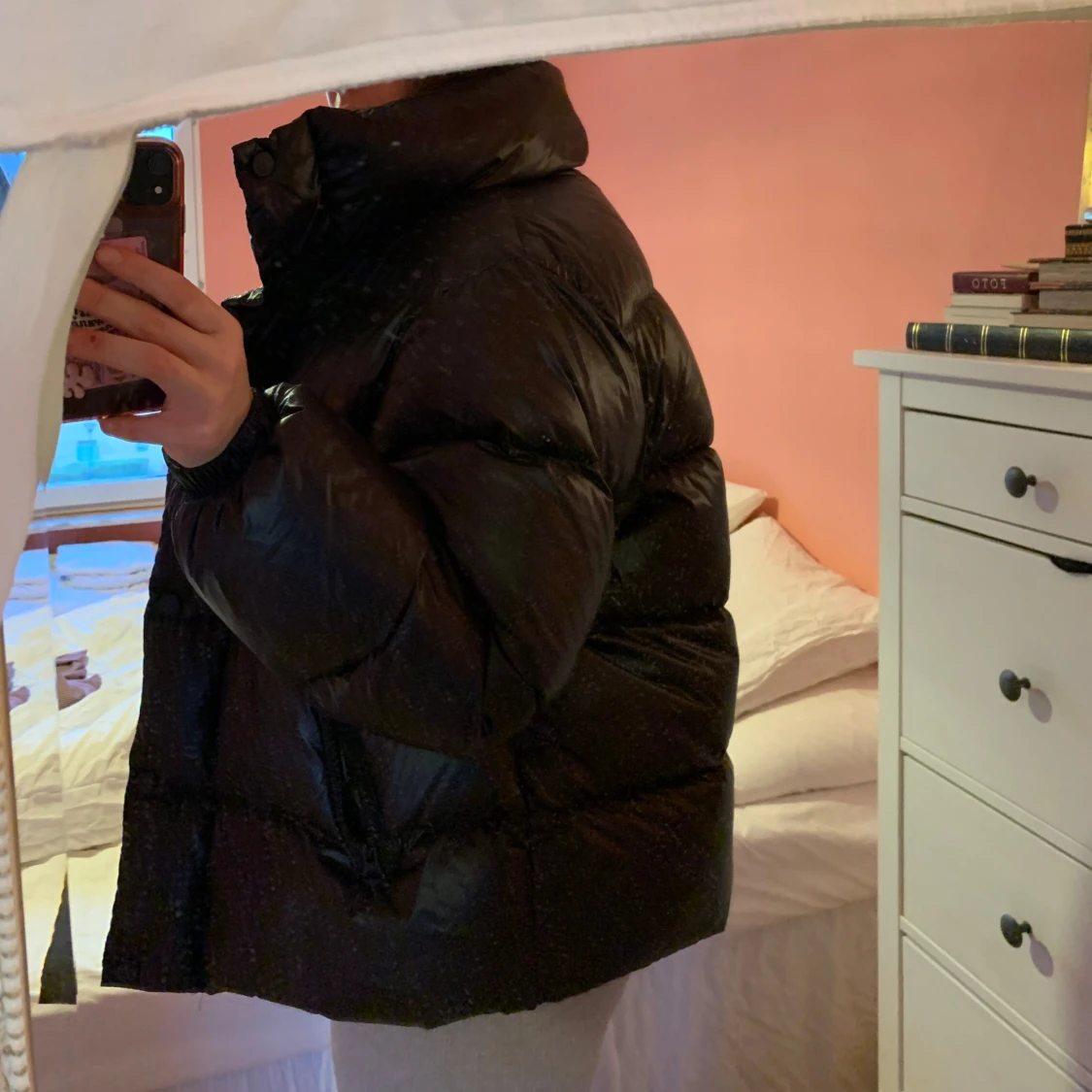 Svart kort Dunjacka  - 90