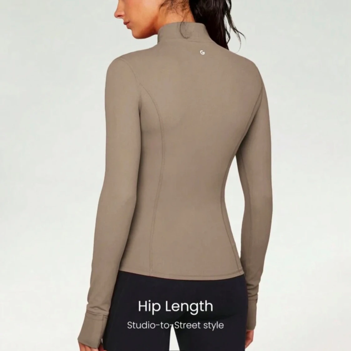 Beige grön tränings zip up - 1