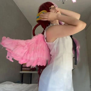 Uta cosplay (full) - (Bought for 1300) Full uta cosplay (no shoes) only used once inside. Wig is now crimped but won’t be styled much. These are old photos so the wig looks better. Comes with : jacket, dress, wig, headphones, wings and arm thingys.