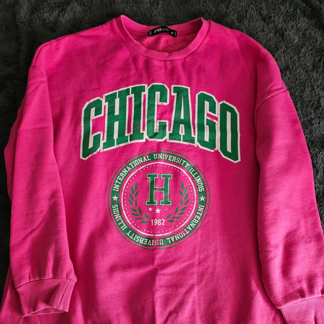 Rosa sweatshirt med Chicago-tryck - 90