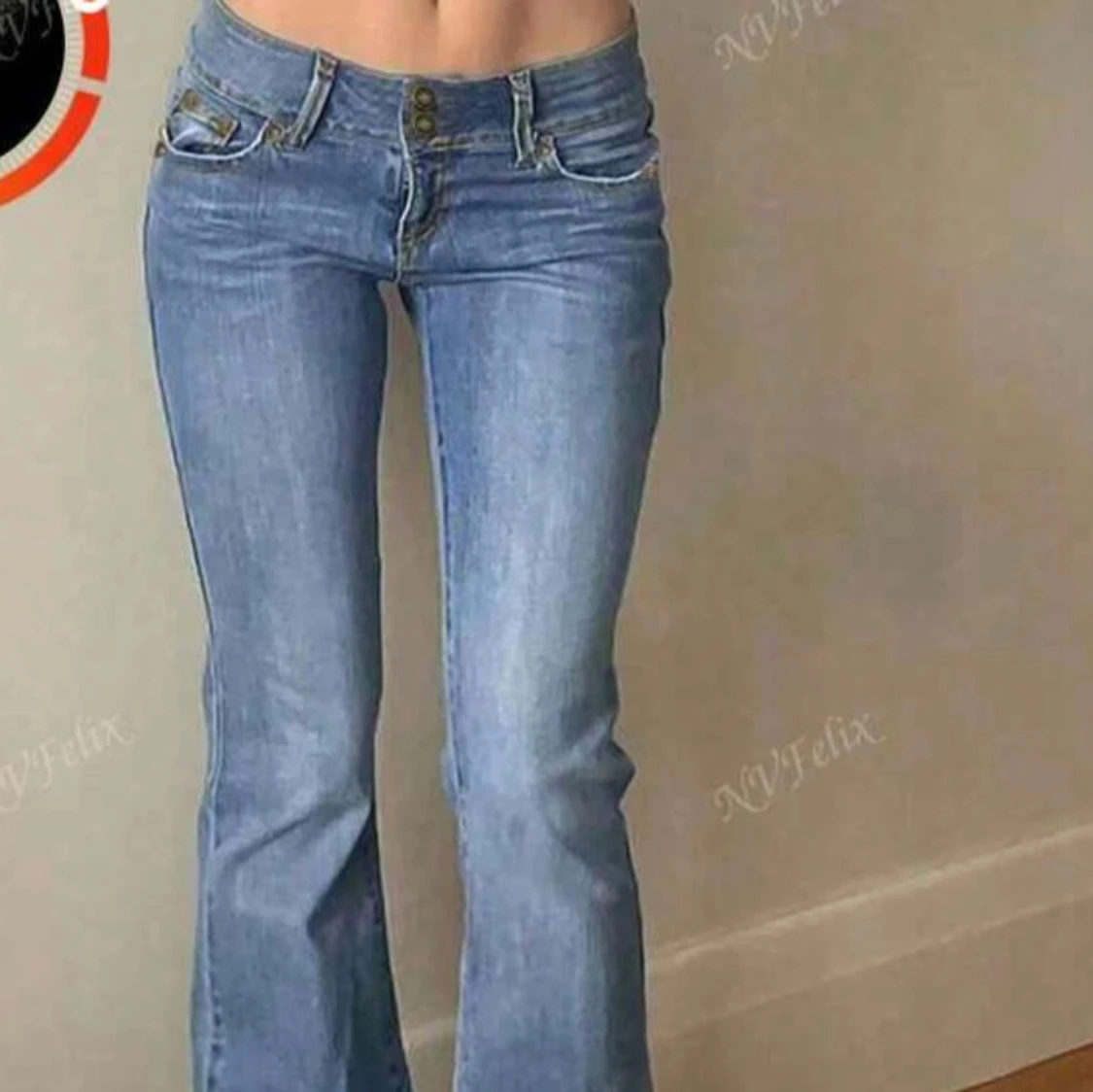 Blå bootcut jeans - 90
