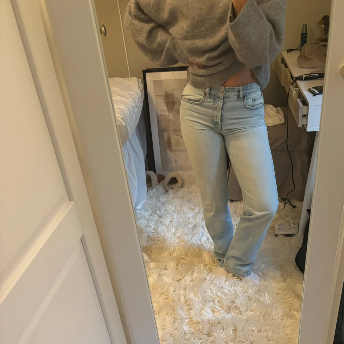 Ljusblåa straight Zara jeans - 90