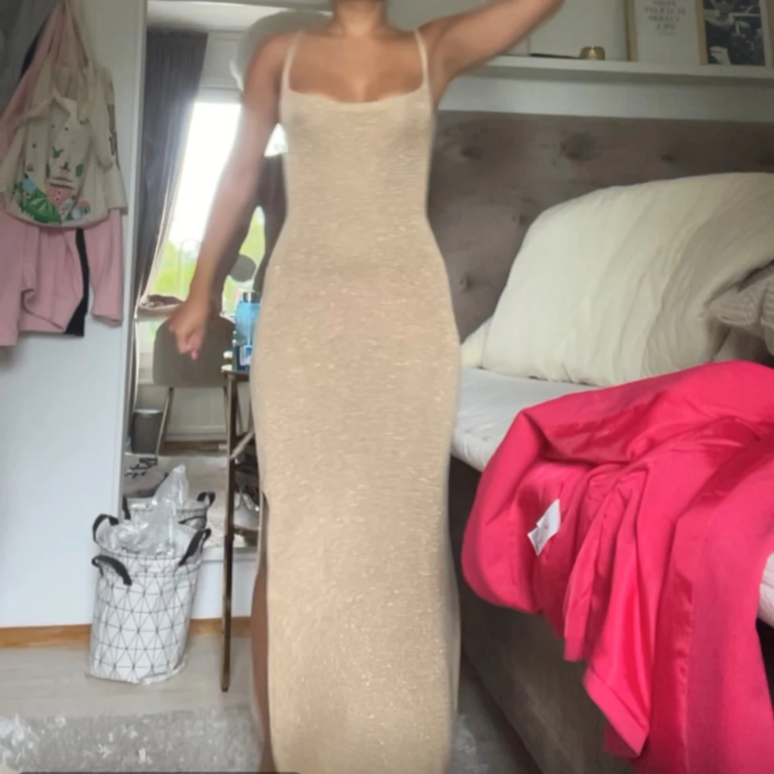 Guldig långklänning