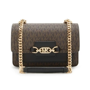 Brun handväska från Michael Kors - Säljer en snygg brun handväska från Michael Kors. Väskan har ett elegant mönster och är dekorerad med en guldfärgad kedja och MK-logga. Perfekt för både vardag och fest! Köpte för 3000kr, säljer väldigt billigt. Slutsåld online och i butik.