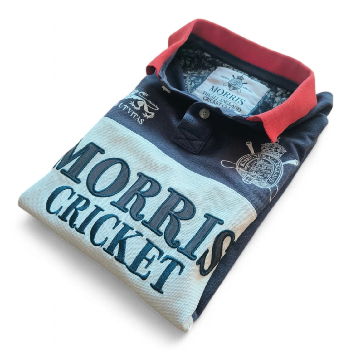 Blå och vit pikétröja från Morris - 92