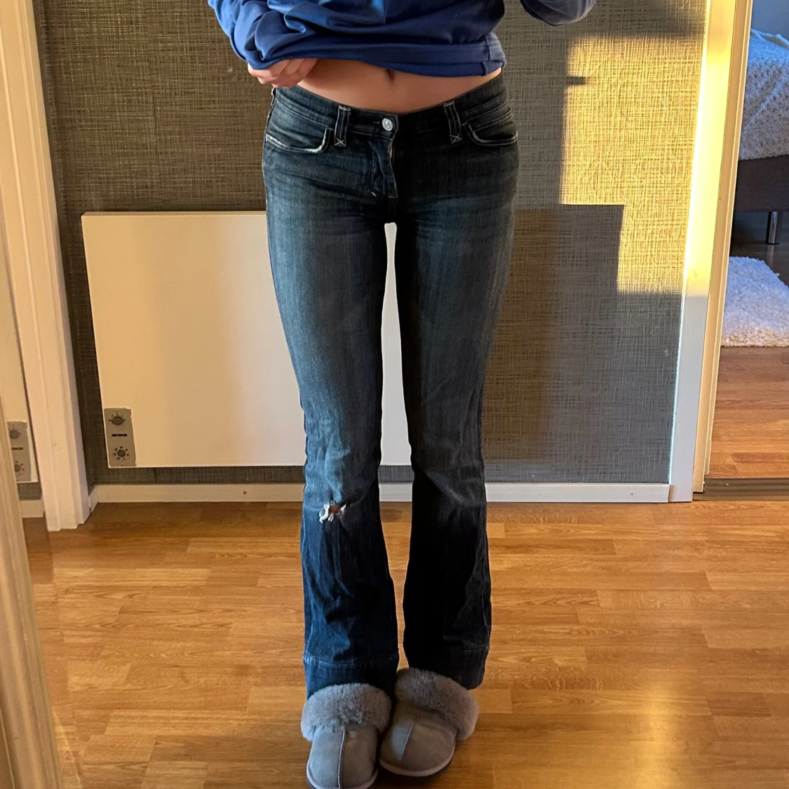 Lågmidjade bootcut jeans - 92