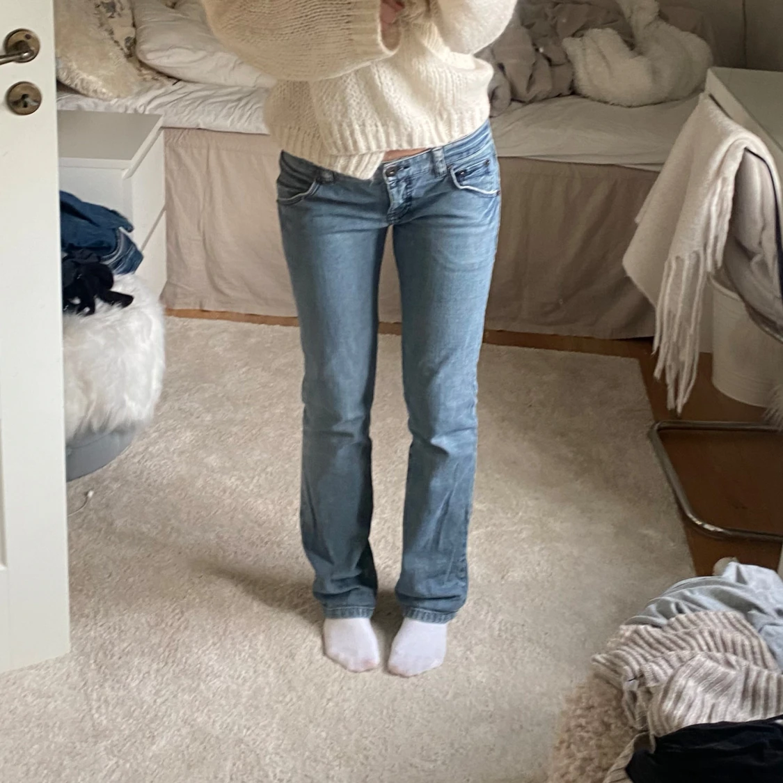 Blå bootcut jeans - 93