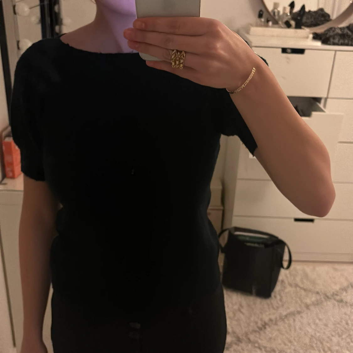 Svart kortärmad tröja