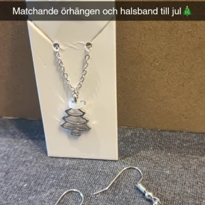 Matchande örhängen och halsband - Matchande halsband och örhängen med julgran.