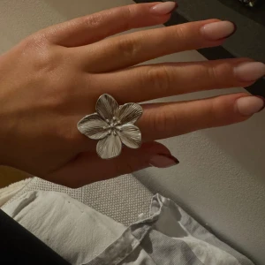 Silverfärgad blomring - Fin silverfärgad blomring