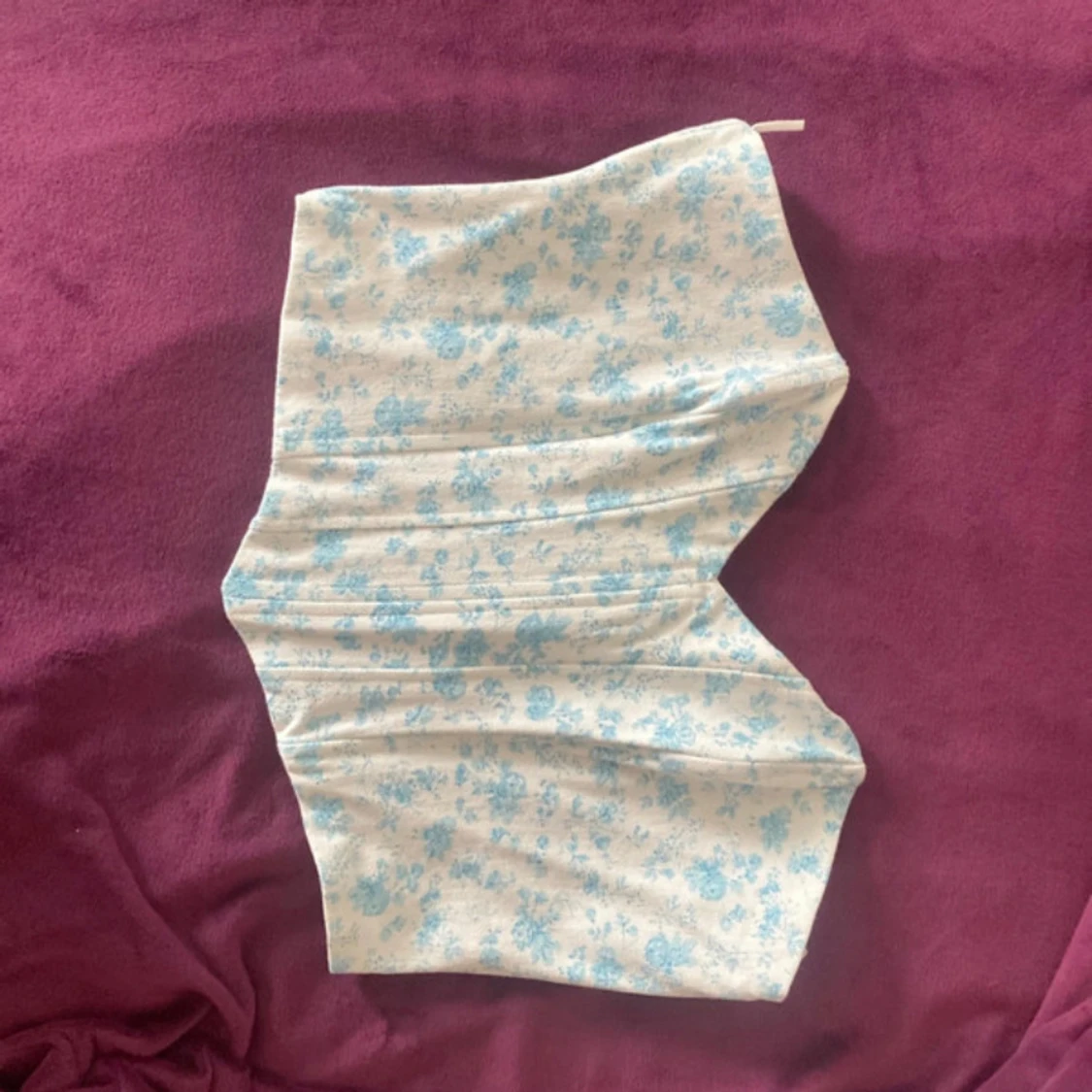 Blommig bikini i blått och vitt - 1