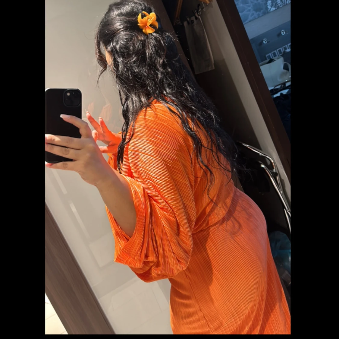 Orange långklänning - 1