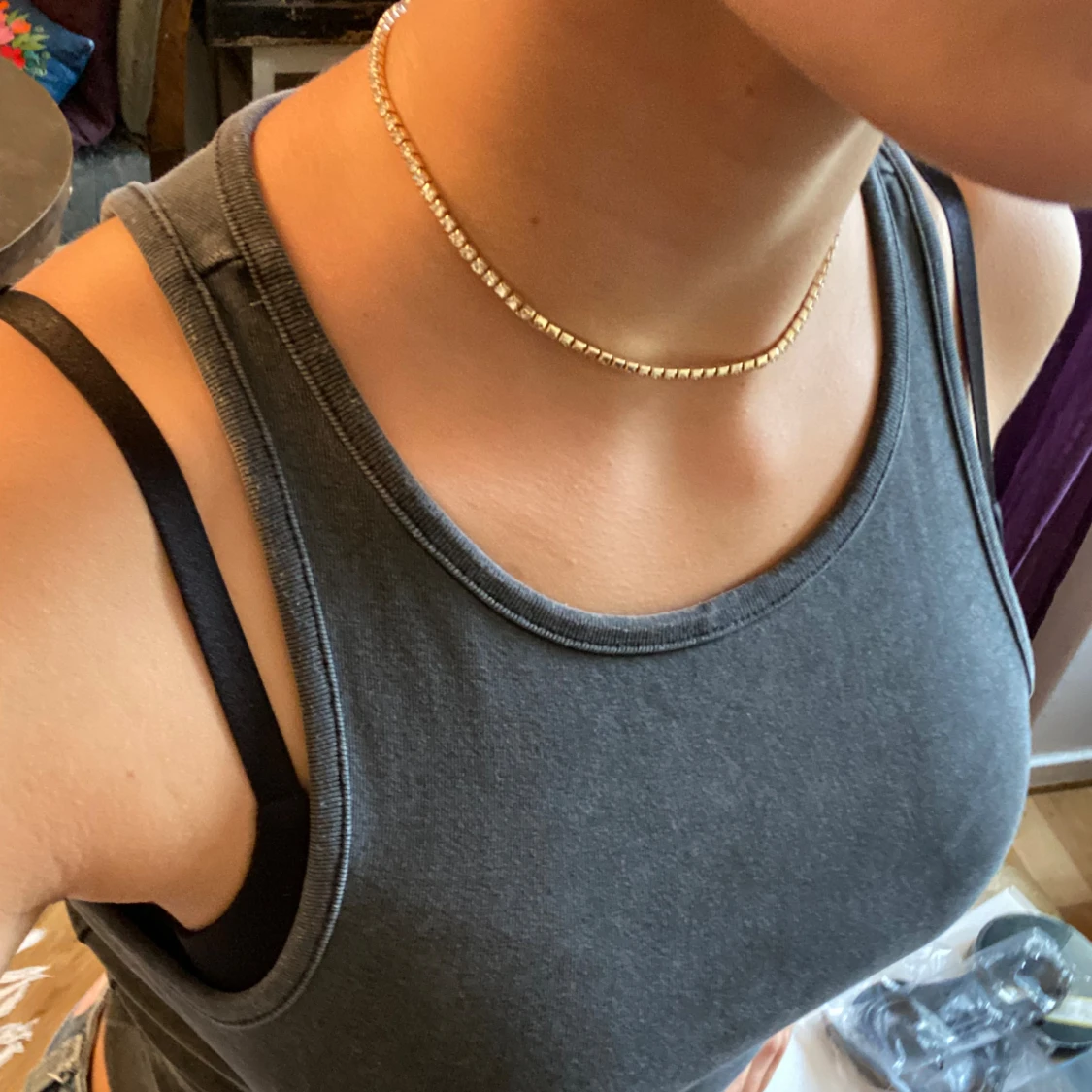 Guld halsband 🎀 - 90
